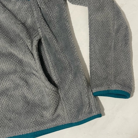 Patagonia Women’s XS Gray Turquoise Retool 1/4 Snap Fleece Pullover Outdoor - Picture 5 of 5